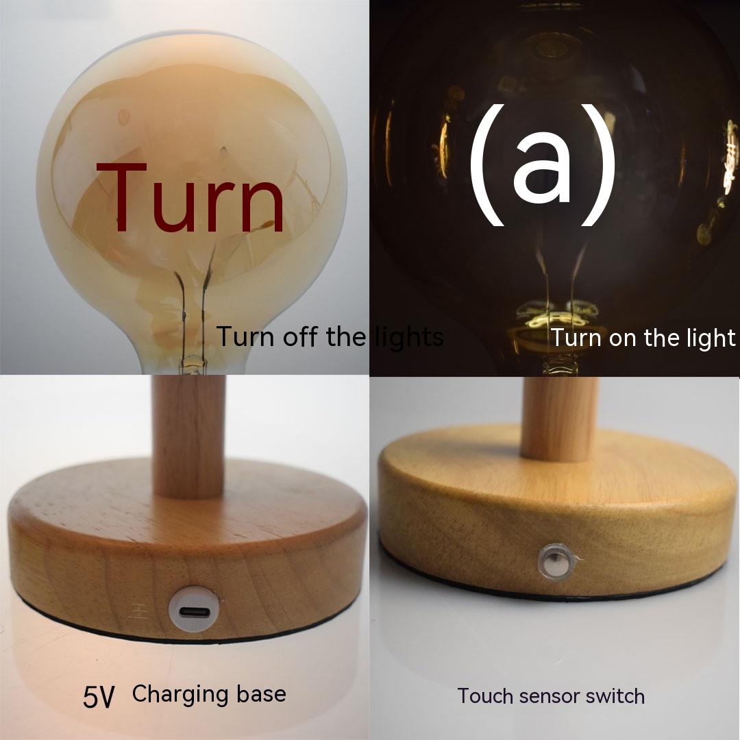 Solid Wood Base Bulb Wedding Favors Charging Lamp - FrawstedCreations
