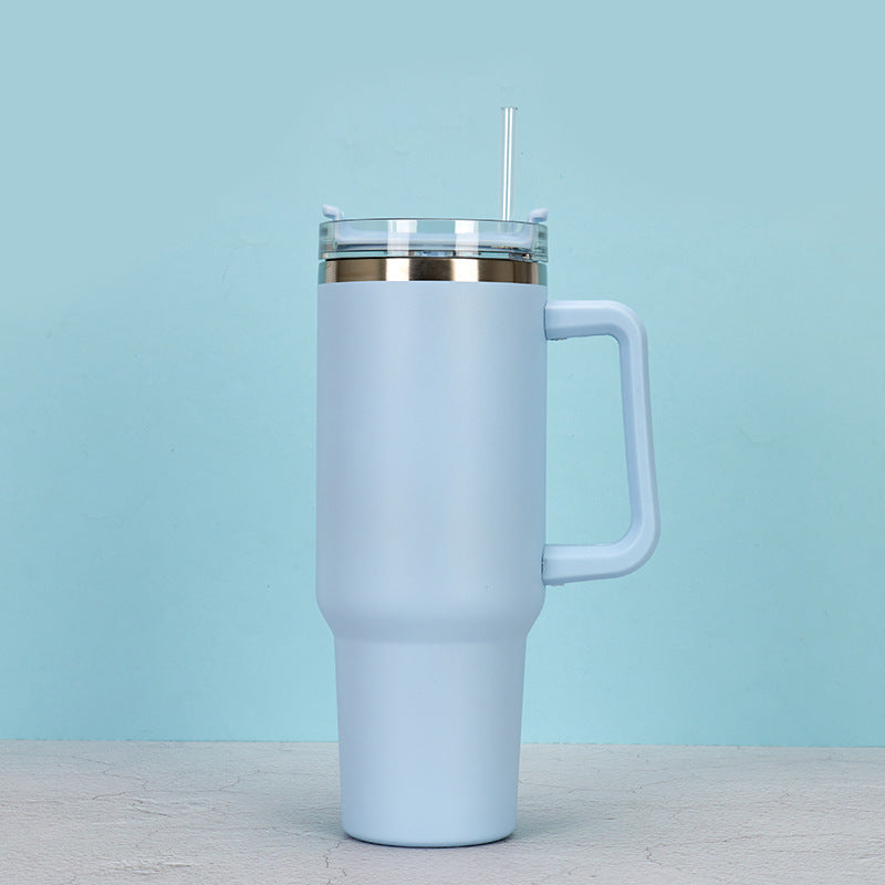 40oz Straw Coffee Insulation Cup With Handle Portable Car Stainless Steel Water Bottle LargeCapacity Travel BPA Free Thermal Mug - FrawstedCreations