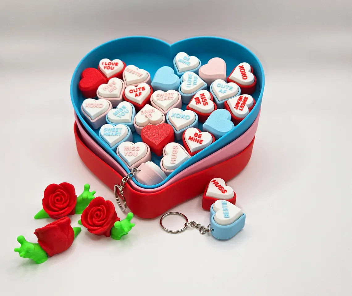 Conversation Hearts | Fidget Toys | Clicky fun | Sensory Toy | Valentines gift | Keychain Fidget Toy | Galentines Gift