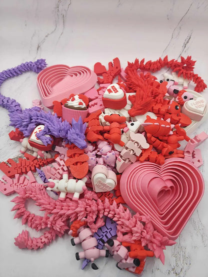 3D Printed Toys | Valentines Grab Bags | Pocket Pets | Fidget Toys | Wiggly Animals | Galentine | Gifts for Valentines