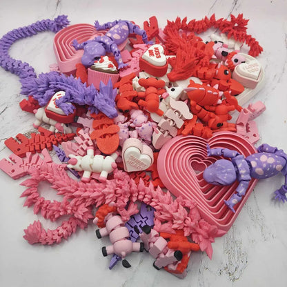 3D Printed Toys | Valentines Grab Bags | Pocket Pets | Fidget Toys | Wiggly Animals | Galentine | Gifts for Valentines