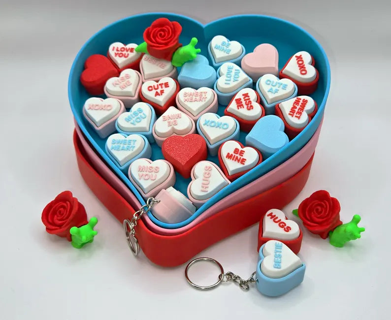 Conversation Hearts | Fidget Toys | Clicky fun | Sensory Toy | Valentines gift | Keychain Fidget Toy | Galentines Gift