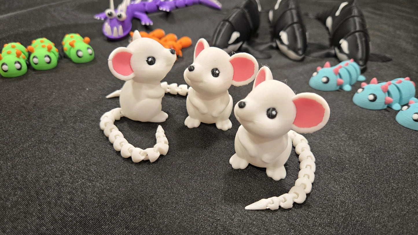 Flexible Mouse | 3D Printed Mouse | Cute Mouse | Mini Mouse | Kids Toy | Baby Mouse | Articulated Tail