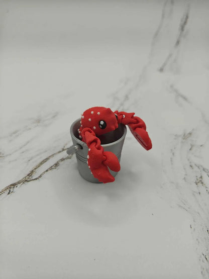 Wiggly Lobster Keychains | Lobster Bucket | Fidget Toy | Red Lobster | Shellfish | Sensory Toy | Toys for Calming