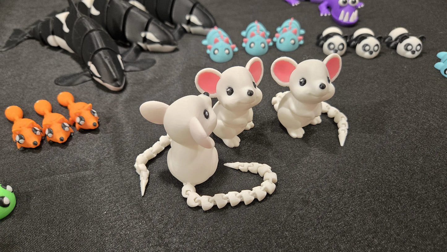 Flexible Mouse | 3D Printed Mouse | Cute Mouse | Mini Mouse | Kids Toy | Baby Mouse | Articulated Tail