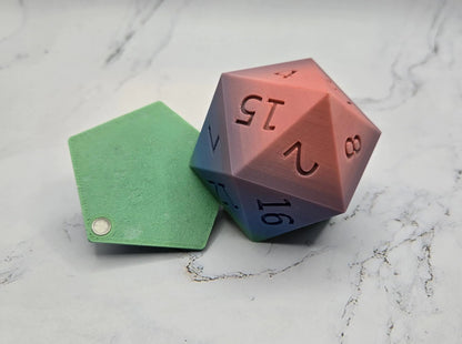 D20 Dice Box | Giant D20 Box | Magnetic Lid | Multicolor Box for Dice | Mega Dice Container | Glow in The Dark | Dnd Dice Box