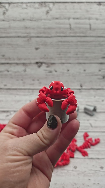 Wiggly Lobster Keychains | Lobster Bucket | Fidget Toy | Red Lobster | Shellfish | Sensory Toy | Toys for Calming